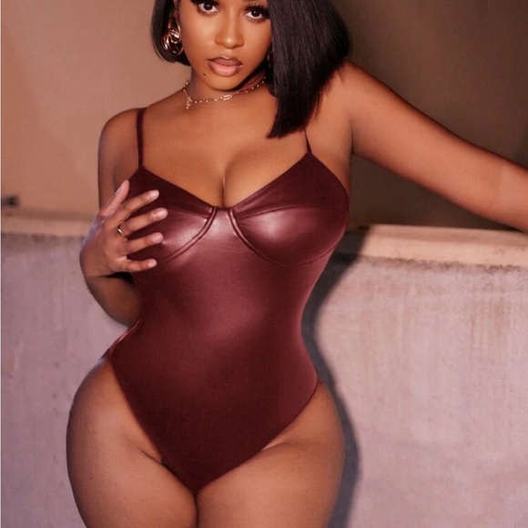 Festival Szn Matte Chrome Faux Leather Bodysuit NEW 🏷️ - Picture 1 of 8